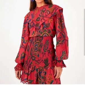 FARM Rio Sunset tapestry mini dress